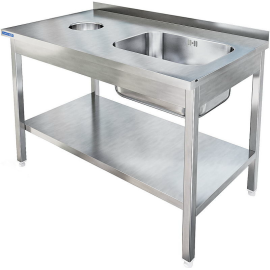 Стол для грязной посуды KAYMAN СПМ-123/1507 ЛЕВЫЙ купить в Е.Маркет