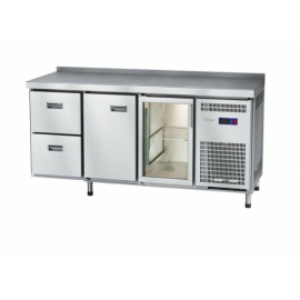 Стол холодильный Abat СХС-60-02 (1 дверь-стекло, 1 дверь, 2 ящика, борт) купить в Е.Маркет