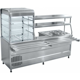 Прилавок-витрина Abat ПВХМ-70КМУ нерж., витрина справа купить в Е.Маркет