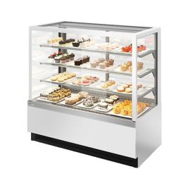 Витрина кондитерская Chilz VETE KUB LUX 130 белый глянец, шлифованная нержавейка купить в Е.Маркет