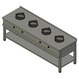 Плита газовая Вулкан KSW 04 8789 WOK купить в Е.Маркет