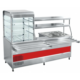 Прилавок-витрина Abat ПВХМ-70КМУ нерж., витрина слева купить в Е.Маркет