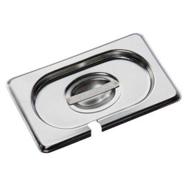 Крышка для гастроемкости Foodatlas GN-1/9 (176х108 мм) с отверстием для ложки, нерж. сталь купить в Е.Маркет