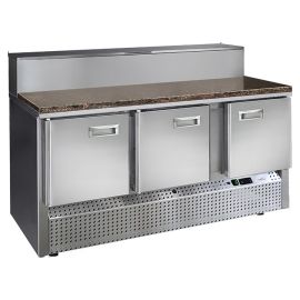 Стол холодильный для пиццы Finist СХСнпцг-700-3 (нижний холодильный агрегат) с гранитной столешницей купить в Е.Маркет
