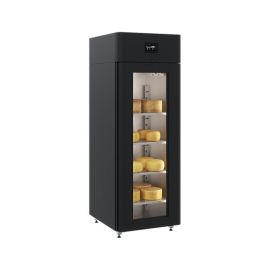 Шкаф холодильный POLAIR CS107 Cheese черный, стеклянная дверь купить в Е.Маркет