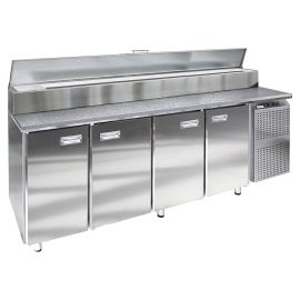 Стол холодильный для пиццы Finist СХСпцг-700-4 (боковой холодильный агрегат) и гранитной столешницей купить в Е.Маркет