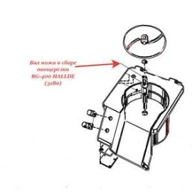 Вал ножа в сборе 3180 д/машины д/резки овощей т.м. HALLDE мод. RG-400 купить в Е.Маркет