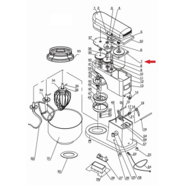 Электродвигатель #7 для миксера планетарного т.м. EKSI серии KM, мод. KM-5L купить в Е.Маркет