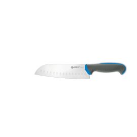 Нож Sanelli Ambrogio серии Tecna, TC50018L, Santoku с возд/карманами 180 мм, синий купить в Е.Маркет