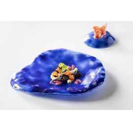 Блюдо глубокое стеклянное "индиго" 28х24см, цвет синий, INDIGO XGLAS-1302 купить в Е.Маркет