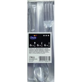 Набор столовых приборов (Вилки+Ножи+Ложки) PS LIBRA 190мм, 3х6 шт; Прозрачный купить в Е.Маркет