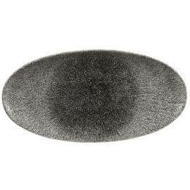 Блюдо овальное CHEFS 34,7х17,3см, без борта, цвет RAKU QUARTZ BLACK, STUDIO PRINTS RKBQOV351 купить в Е.Маркет