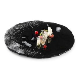 Блюдо презентационное стеклянное 23см, цвет черный, ONYX XGLAS-0423 купить в Е.Маркет