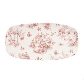 Блюдо прямоугольное CHEFS 29,8х15,3см, без борта, VINTAGE PRINTS, цвет CRANBERRY TOILE TOCXO111 купить в Е.Маркет