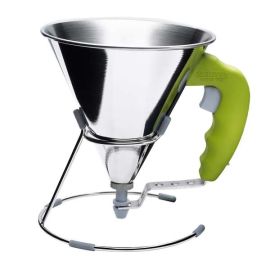 Воронка-дозатор 0,8л D12см H12,5см, с подставкой, нерж.сталь, ручка пластик (цвет зеленый) 3353.20 купить в Е.Маркет