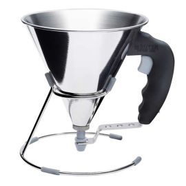 Воронка-дозатор 0,8л D12см H12,5см, с подставкой, нерж.сталь, ручка пластик (цвет черный) 3353.00 купить в Е.Маркет