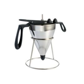 Воронка-дозатор 0,8л с подставкой, нерж.сталь, ручка пластиковая 50CO001 купить в Е.Маркет