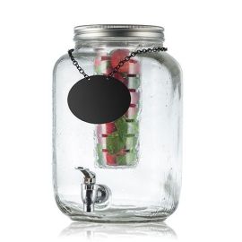 Диспенсер для сока "банка" 7,5л D25см H35см, стекло, с емкостью для льда и краном BDG3000 купить в Е.Маркет