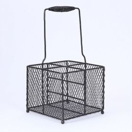 Емкость для закусок сетчатая квадратная 17х17см H32см, сталь, цвет черный BSK147 купить в Е.Маркет