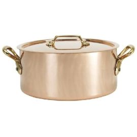 Кастрюля медная "VIP" 0,4л D10см H5,5см, с крышкой, ручки латунные 6447.10 купить в Е.Маркет