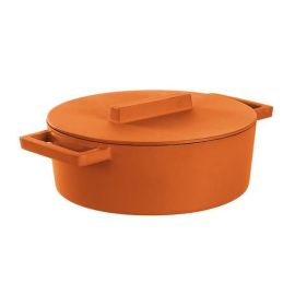 Кастрюля чугунная овальная 5,0л 30х25см H13,5см, с крышкой, цвет "карри" 51638C30 купить в Е.Маркет
