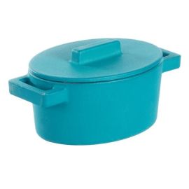 Кокотница чугунная овальная 0,45л 13х10см H7,5см, с крышкой, цвет "анис" 51638A13 купить в Е.Маркет