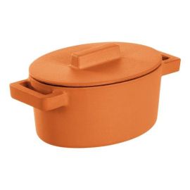 Кокотница чугунная овальная 0,45л 13х10см H7,5см, с крышкой, цвет "карри" 51638C13 купить в Е.Маркет