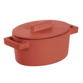 Кокотница чугунная овальная 0,45л 13х10см H7,5см, с крышкой, цвет "паприка" 51638P13 купить в Е.Маркет