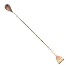 Ложка барная 40см, ручка витая, со стрейнером, сталь/медь ANTIQUE M37072ACP купить в Е.Маркет