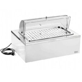 Мармит настольный (чефиндиш) GN1/1 с крышкой ROLL-TOP, электр., на дерев.подставке, белый 511B0930 купить в Е.Маркет