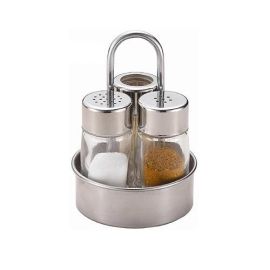 Набор для специй 3 предмета (соль, перец, зубочистки) "хайтек", нерж.сталь 3105 купить в Е.Маркет