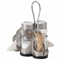 Набор для специй 3 предмета (соль, перец, зубочистки) + салфетница 433 купить в Е.Маркет