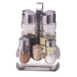 Набор для специй 5 предметов (соль, перец, зубочистки, масло, уксус) "спайс", с крюком 418 купить в Е.Маркет