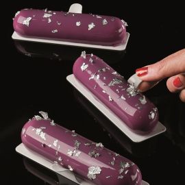 Набор подложек для десерта 130х38мм "прямоугольник", с ручкой, 250шт., пластик, цвет белый VP2BN купить в Е.Маркет