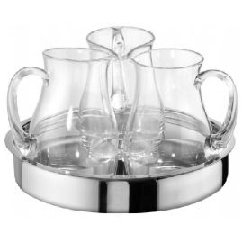 Поднос круглый D37см H7,2см, нерж.сталь, с 3-мя кувшинами 50951A00 купить в Е.Маркет