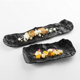 Поднос презентационный стеклянный луна черный 23х10см, CRATER XGLAS-403 купить в Е.Маркет