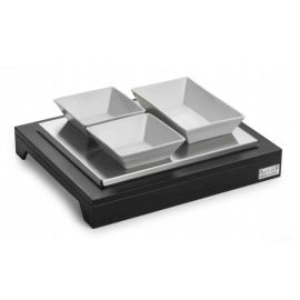 Поднос сервировочный 38х32см H5,5см, для салатников, охлаждаемый, на дерев.подставке 51270303 купить в Е.Маркет