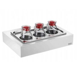 Поднос сервировочный для 3-х кувшинов, с охлажд. элем., на дерев.подставке, цвет белый 511B1A00 купить в Е.Маркет