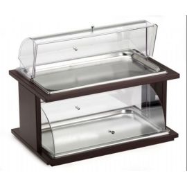 Поднос сервировочный для выкладки, 2 яруса, на дерев. основании венге 51131055 купить в Е.Маркет