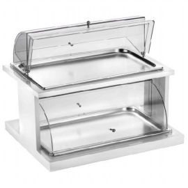 Поднос сервировочный для выкладки, 2 яруса, на дерев. основании, цвет белый 511B1055 купить в Е.Маркет