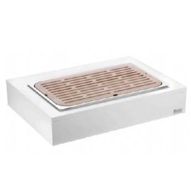 Поднос сервировочный для резки хлеба, на дерев.подставке, цвет белый 511B6800 купить в Е.Маркет