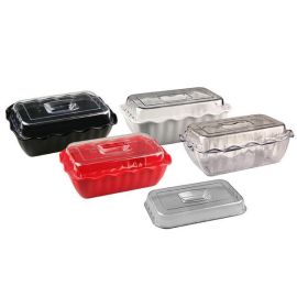 Салатник 2,1л (26х17,5см H 8см), волнистый край, пластик, красный 422108404 купить в Е.Маркет