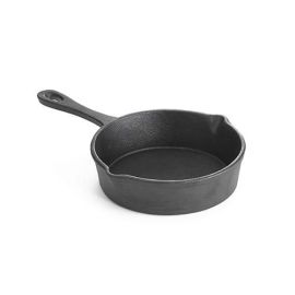 Сковорода чугунная D14см H3,5см 0,355л, порционная, с двумя носиками, цвет черный CW30108 купить в Е.Маркет