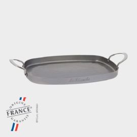 Сковорода-гриль 38х26см H2,5см "планча", WITH 2 HANDLES, белая сталь "MINERAL B ELEMENT" 5640.02 купить в Е.Маркет