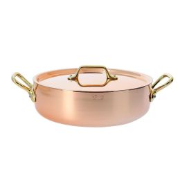 Сотейник медный "VIP" 3,2л D24см H7см, с крышкой, ручки латунные 6446.24 купить в Е.Маркет
