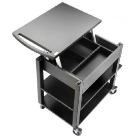 Тележка сервировочная 84х52см H81см, с поднимающ. полкой, 3 уровня, мдф цвета венге, сталь 97150737 купить в Е.Маркет