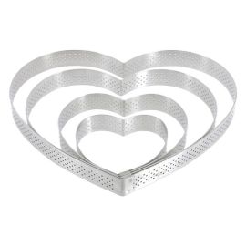 Форма кондитерская "сердце" D 18см H2см, перфорированный борт, нерж.сталь 3099.52 купить в Е.Маркет
