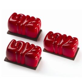 Форма силиконовая PAVOFLEX для пирож. 3D "LOVE" 80х43мм H36мм, 90мл, 15 ячеек PX4363S купить в Е.Маркет