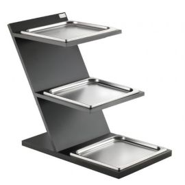 Этажерка для выкладки закусок, 3-х ярусная, 38х73см H63см, с хладогентом, цвет венге 51131058 купить в Е.Маркет