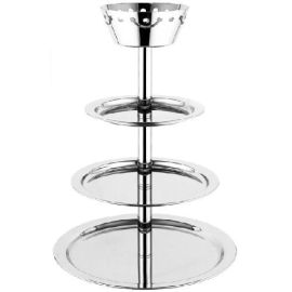 Этажерка для фруктов 3-х ярусная с корзиной, D50-40-30-25см H73см, нерж.сталь 50951549 купить в Е.Маркет